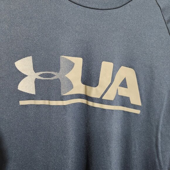 Under Armour Mens HeatGear Loose Fit Navy Blue Short Sleeve T-Shirt LG - Picture 3 of 10